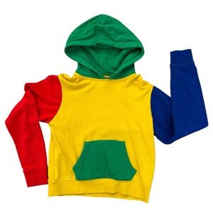 Vintage A Lab Color Block Hooded Sweatshirt Red Green Yellow Blue 80s 90s Rad